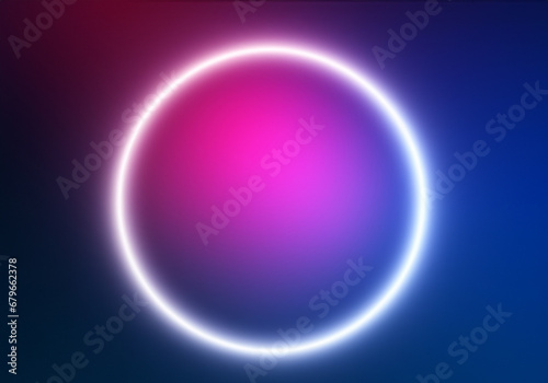 カラフルな光の輪と幻想的なグラデーション背景 photo