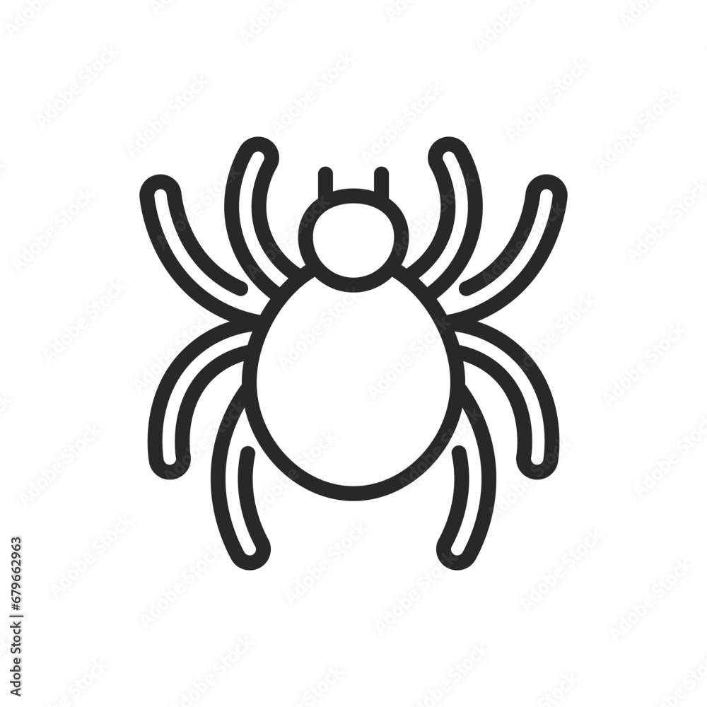 Phobia Icon. Vector Outline Editable Isolated Sign of a Spider, Representing One of the Most Common Phobias and Symbolizing the Concept of Deep-Seated Fears and Anxieties. Phobia Icon. Vector Outline Editable Isolated Sign of a Spider, Representing One of the Most Common Phobias and Symbolizing the Concept of Deep-Seated Fears and Anxieties.