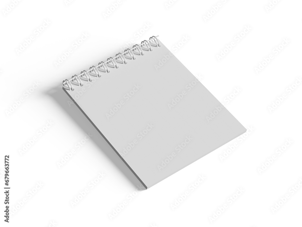 Spiral binder notebook white background on 3D illustration Spiral binder notebook white background on 3D illustration