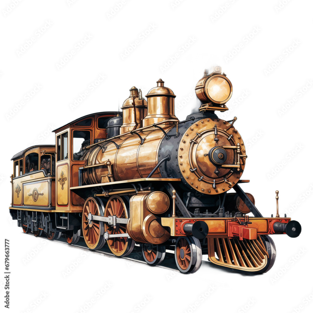 Obraz premium old steam locomotive, PNG