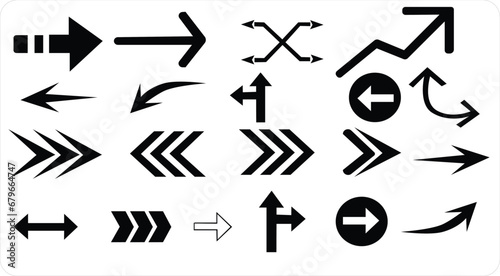 icons set. Arrow set pointer on white background. All arrows set vector illustration. left, right. up, down all icon set vector design.