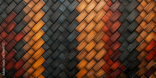 Wooden herringbone pattern in vibrant organic color