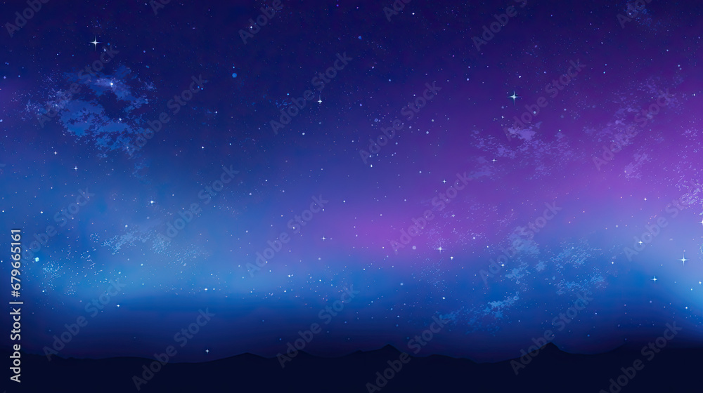 background with stars, navy blue with purple background, colourful banner 