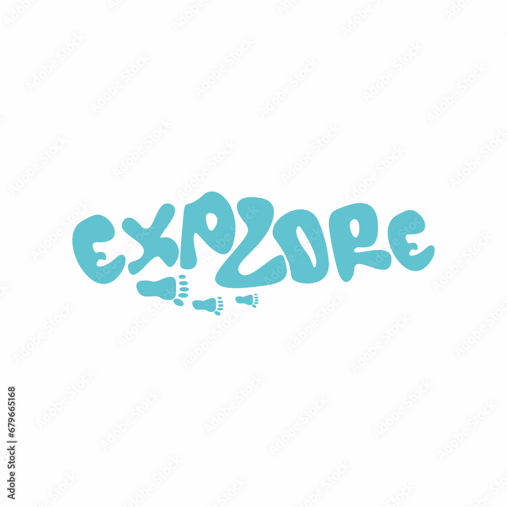 Fototapeta premium Abstract text explore topography vector design suitable for t-shirt and hoodie designs