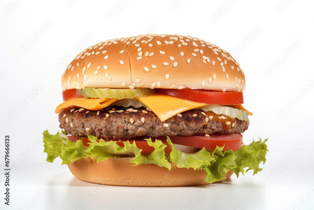burger on white background