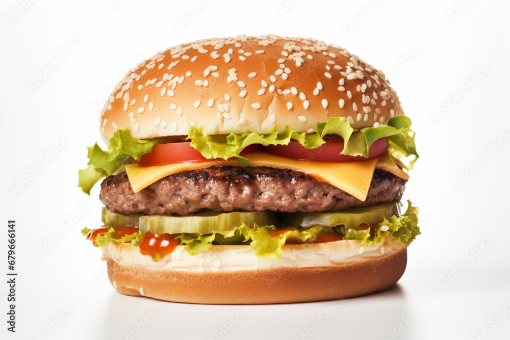 burger on white background burger on white background