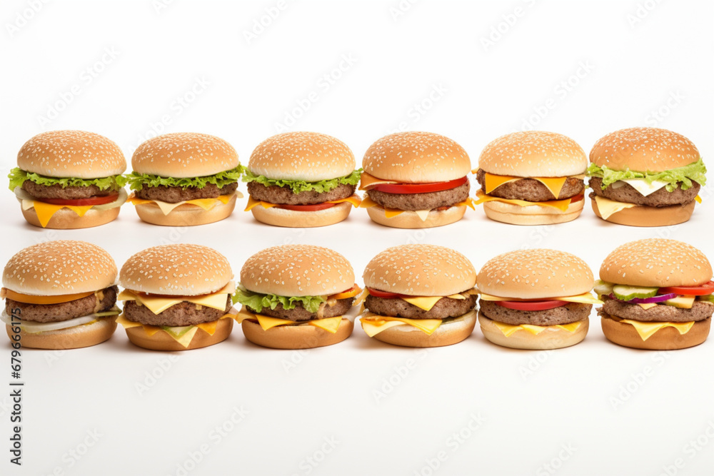 burgers on white background burgers on white background
