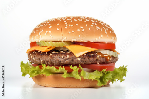 burger on white background © Kritchanok