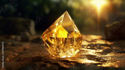 Gold crystal diamond swarovski paperweight ebay illustration image AI generated art photo