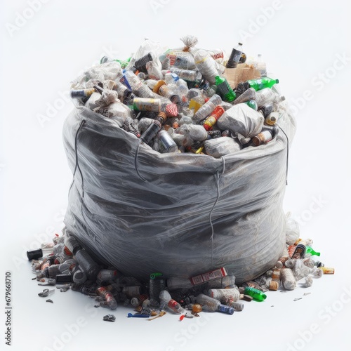 pile of garbage isolated white