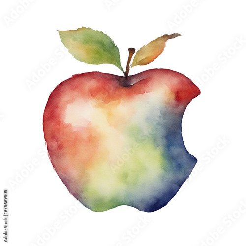 watercolour apple