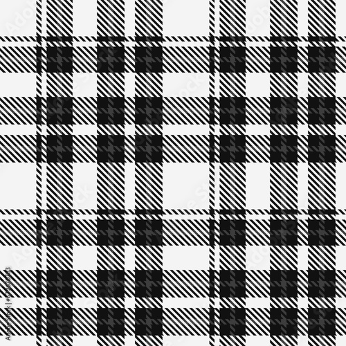 White Black Tartan Plaid Pattern Seamless. Check fabric texture for flannel shirt, skirt, blanket
