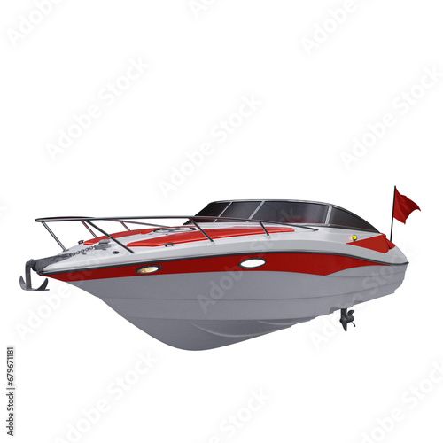 red Motor boat
