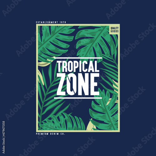 print design with topical background as vector for tee