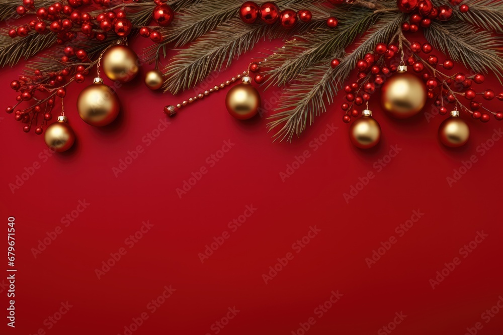 christmas background with christmas tree and balls
