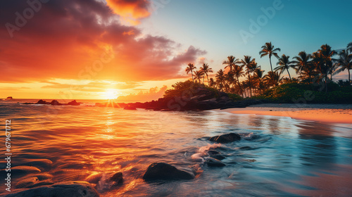 Sunset on tropical island © Peter