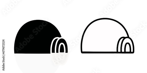 Igloo simple icon isolated on white background. Snow home vector.