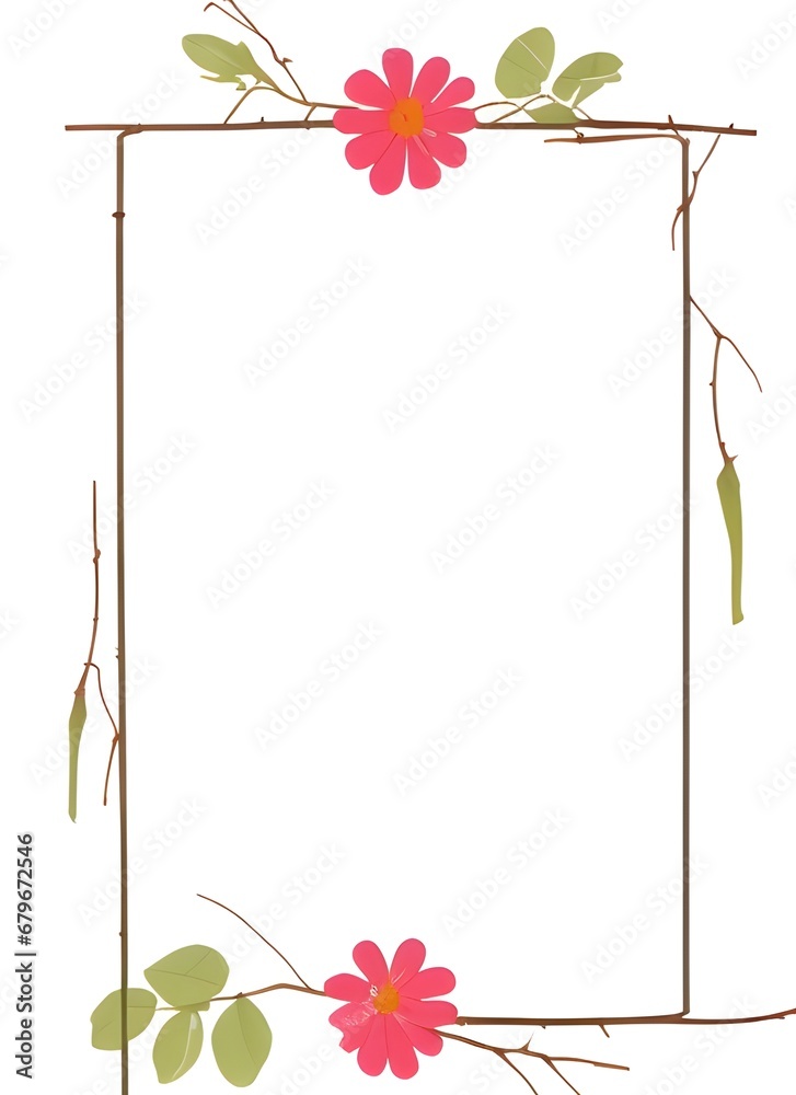 Obraz premium Sakura Flower Border Frame