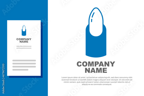 Blue Nail manicure icon isolated on white background. Logo design template element. Vector