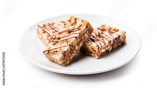 Delicious Peanut Butter Fudge Bars on White Plate - Sweet Dessert Photography for Food Blogs, Recipes, and Sweets Lovers