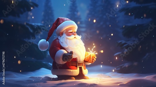 Celebrating Saint Nicholas Day, 3D holiday promotion cartoon illustrations,generated with AI. photo