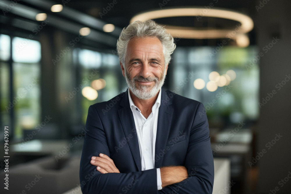 Portrait of confident senior businessman in office. Portrait of confident senior businessman in office.