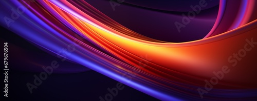 abstract dark purple and orange swirly wave motion futuristic design white background banner