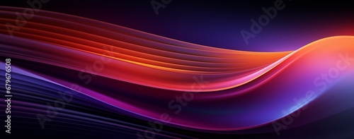 abstract purple and orange swirly wave motion futuristic design white background banner