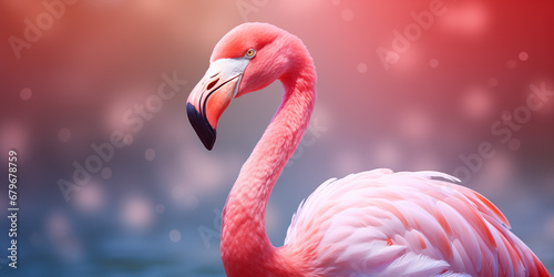 Flamingo in nature wildlife background