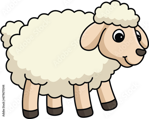 Sheep Cartoon Colored Clipart Illustration