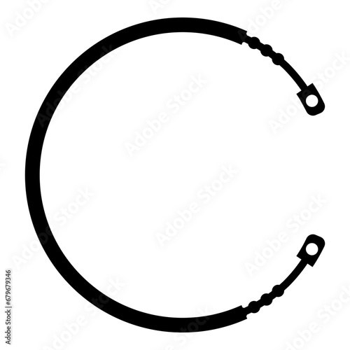 Cable for clutch car pull manual transmission rope part icon black color vector illustration image flat style