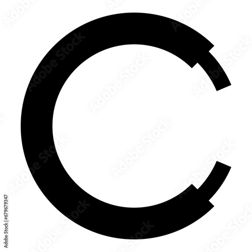 Rope line hawser cable electric circle shape for car icon black color vector illustration image flat style