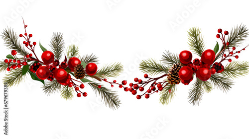 christmas garland isolated on white