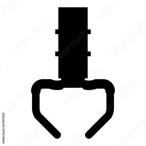 Prize toy manipulator iron hook crane claw picker icon black color vector illustration image flat style