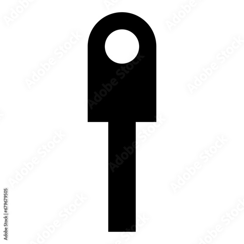 Cable lug electrical contact and wire club connector bolt connection crimp terminal icon black color vector illustration image flat style