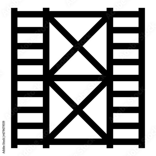 Scaffolding prefabricated construction frame floors two 2 icon black color vector illustration image flat style