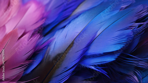  blue and purple feathers close up details