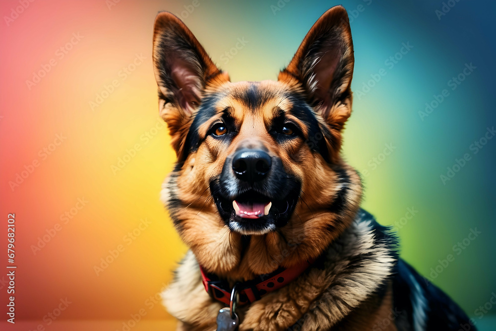 portrait of a dog on studio background portrait of a dog on studio background