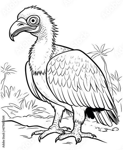 Vulture Coloring Page for Kids