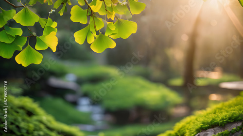 Ginkgo biloba leaves leaves background