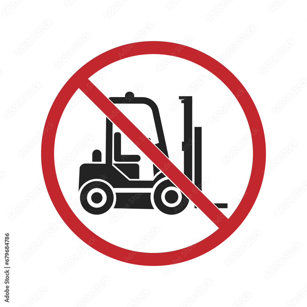 Isolated round industrial prohibited to use forklift. use crane for
