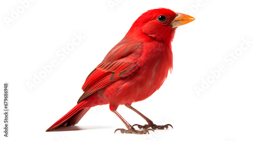 Red cardinal on a white background, A Stunning Northern Cardinal isolated on a transparent background, Generative AI © mizan