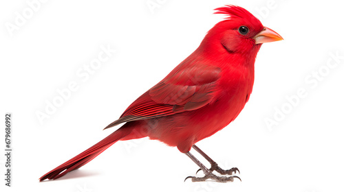 Red cardinal on a white background, A Stunning Northern Cardinal isolated on a transparent background, Generative AI © mizan