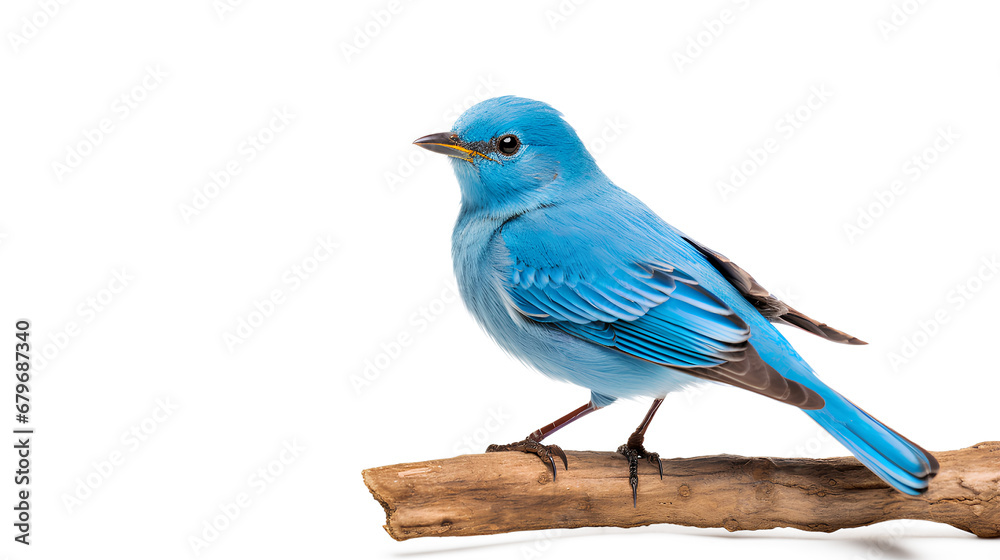 blue jay isolated on white background, blue bird perch on a transparent background, Generative AI