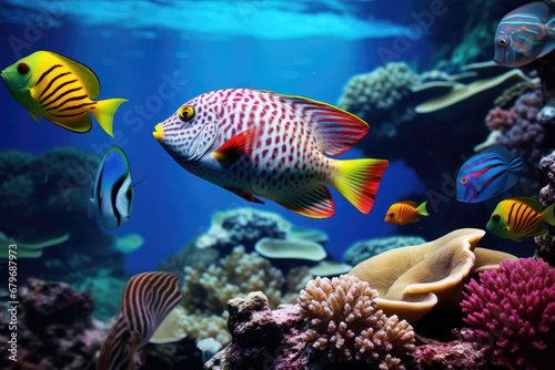 Fish over a coral reef in the sea © Kien