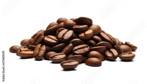 Coffee beans isolated on white, coffee beans isolated on transparent background, Generative AI photo