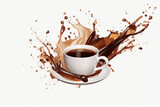 Photo of a steaming cup of coffee overflowing with rich, indulgent chocolate