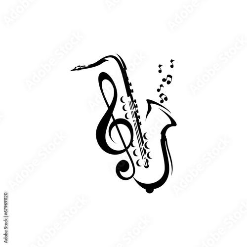 vector abstract saxophone and music instruments