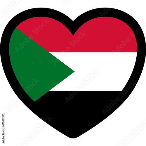Free Download sudan flag heart shape sudanese - GFXLoad