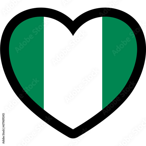Free Download nigeria flag heart shape nigerian - GFXLoad
